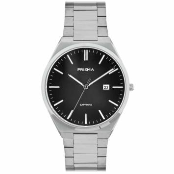 Prisma Herenhorloge P2423 Slimline Stainless Steel antraciet