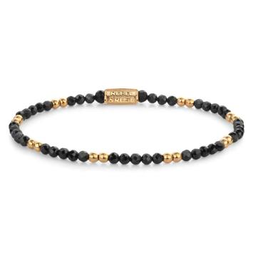 Rebel & Rose Armband RR-30004-G-S Black & Gold Glam Rocks 16,5cm