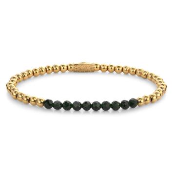 Rebel & Rose Armband RR-40156-G-M Green Glam Rocks Meet Yellow Gold 17,5cm