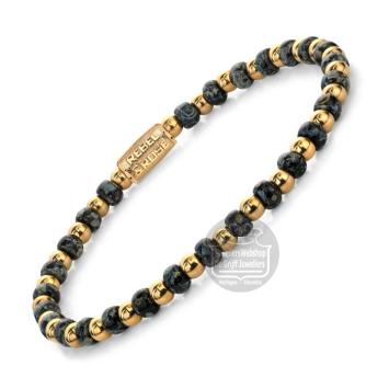 Rebel & Rose Armband RR-40159-G-S Mix Glass Rocks Leopard Gold 16,5cm