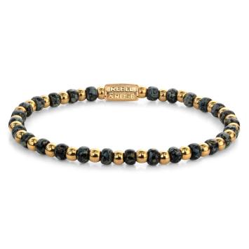 Rebel & Rose Armband RR-40159-G-M Mix Glass Rocks Leopard Gold 17,5cm