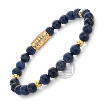 Rebel & Rose armband Midnight Blue Gold RR-60137-G-S 16,5cm