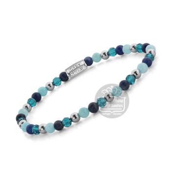 Rebel & Rose Armband RR-40163-S-M Blue Summer Glam Rocks 17,5cm