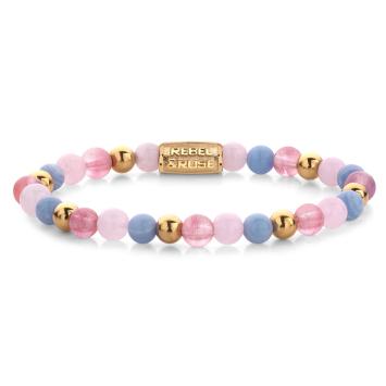 Rebel & Rose Armband RR-60055-G-S Pink Summer Vibes 16,5cm
