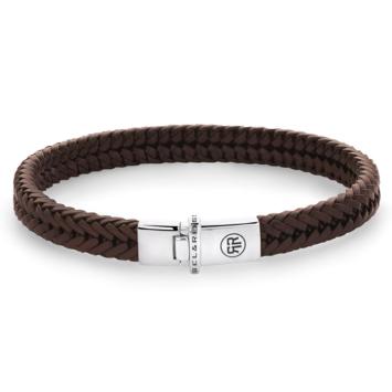 rebel&rose armband Small Braided Apollo leer Cognac RR-L0173-S-M 17,5cm