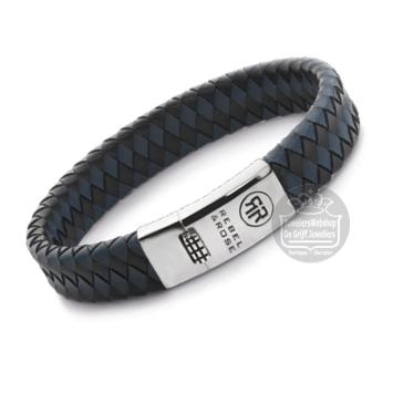 rebel & rose Braided Flat 925 Black Blue armband RR-L0177-S-L