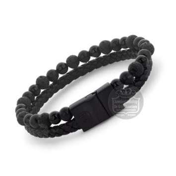rebel & rose Full Metal Combo 12 mm armband RR-M0057-B-L