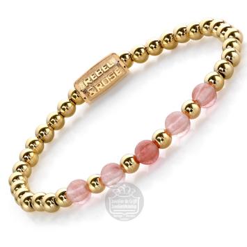 Rebel & Rose Armband RR-60081-G-S Yellow Gold meets Cherry Rose 16,5cm