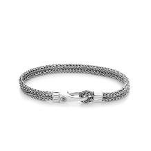 rebel & rose Sterling Silver Line Double Hooked Small armband RR-BR033-S-M