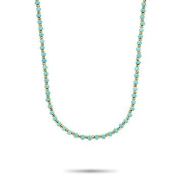 Rebel and Rose Necklace Mix Turquoise Gold 4mm RR-NL047-G-38