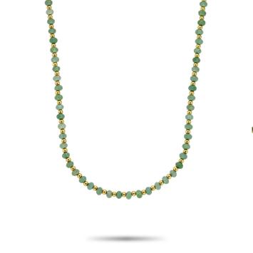 Rebel and Rose Necklace Mix Green Adventure Gold 4mm RR-NL048-G-42