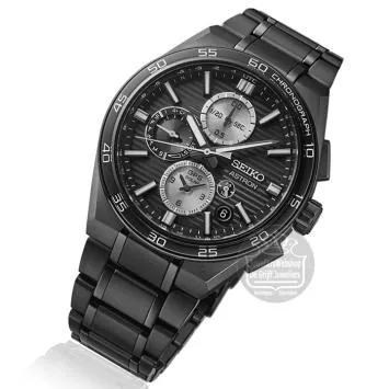 Seiko Astron horloge SSH179J1 heren GPS Solar Dual Time Titanium Zwart