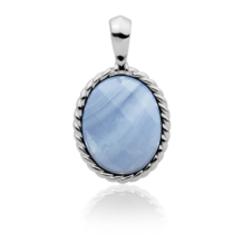 sparkling jewels Twist Pendant facet Blue Lace Agate hanger SP21-G47