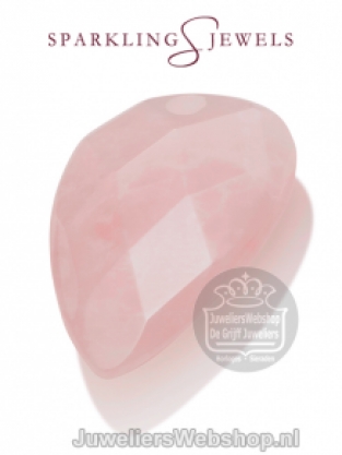 sparkling jewels Blossom editions facet rose quartz hanger pengem13-bs