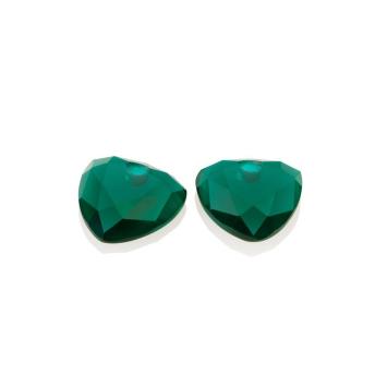 sparkling jewels Petrol Green Quartz Trillion cut eardrops eagem52-tri