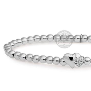 sparkling jewels mom bracelet silver SB-S-4MM-DHEART