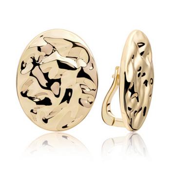 sparkling jewels earring Round Oval Clip gold oorstekers eag26