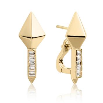 sparkling jewels earring Polished Pyramid gold oorstekers eag27