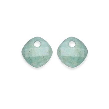 sparkling jewels Rich Green Amazonite Cushion Cut eardrops EAGEM57-CC