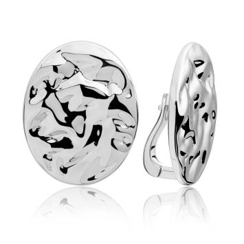 sparkling jewels earring Round Oval Clip silver oorstekers EAS26