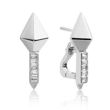 sparkling jewels earring Polished Pyramid silver oorstekers EAS27