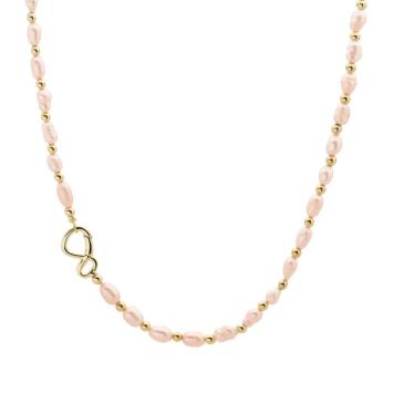 sparkling jewels Link Ketting Peach Pearl Mix NLK03G-P03-045
