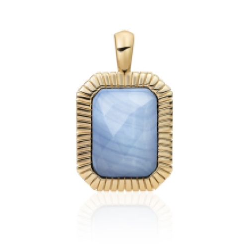 sparkling jewels Baguette Pendant facet Blue Lace Agate hanger SPG23-G47