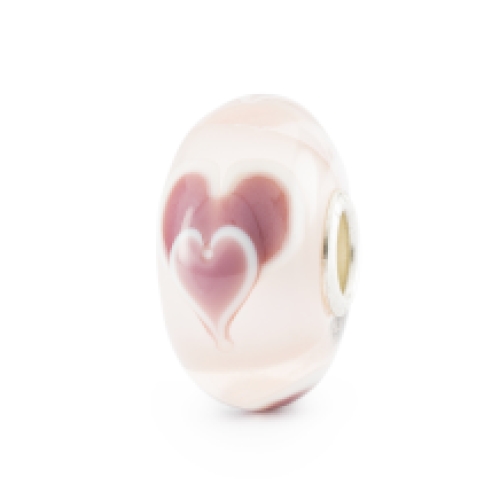 Trollbeads Valentijnsharten glas kraal TGLBE-20315
