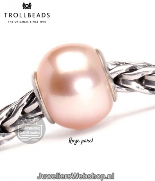 Trollbeads TAGBE-00087 roze parel bedel