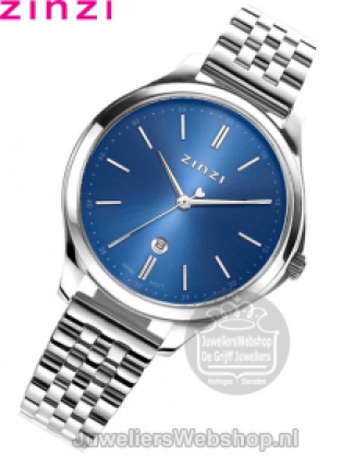 Zinzi Classy Horloge Zilver ZIW1042 Blauw
