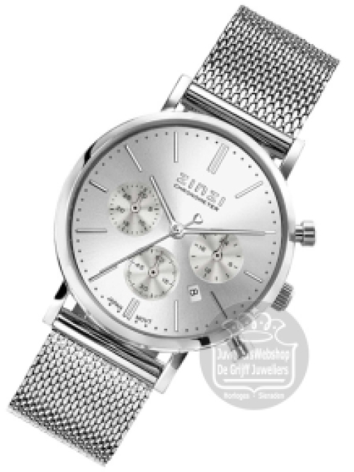 Zinzi Chrono Horloge Zilver ZIW1502