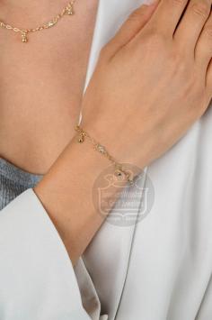 Zinzi ZIA2658 vergulden armband met bolletjes en zirkonia