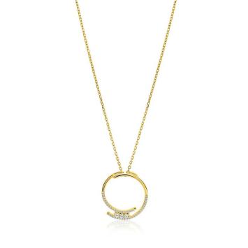 zinzi verguld collier met zirkonia hanger ZIC2645Y 