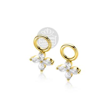 zinzi creoolhangers ZICH2624 zirconia wit