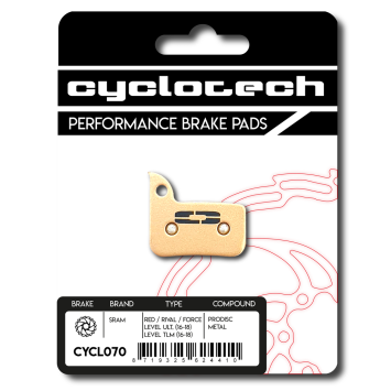 Sram Red - Rival - Force - Hydro - Level remblokken sintered, Cyclotech Prodisc Metal s