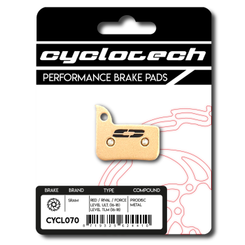 Sram Red - Rival - Force - Hydro - Level remblokken sintered, Cyclotech Prodisc Metal