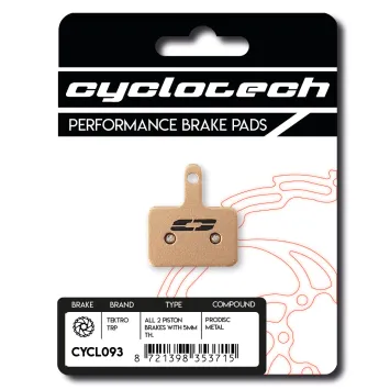 Tektro 2 Piston 5mm remblokken sintered, Cyclotech Prodisc Metal.