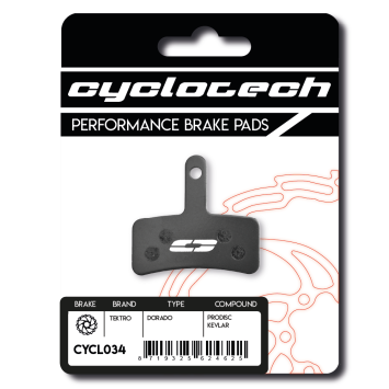 Tektro Dorado remblokken organisch, Cyclotech Prodisc Kevlar.