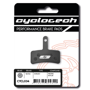 Tektro Dorado remblokken organisch, Cyclotech Prodisc Kevlar.