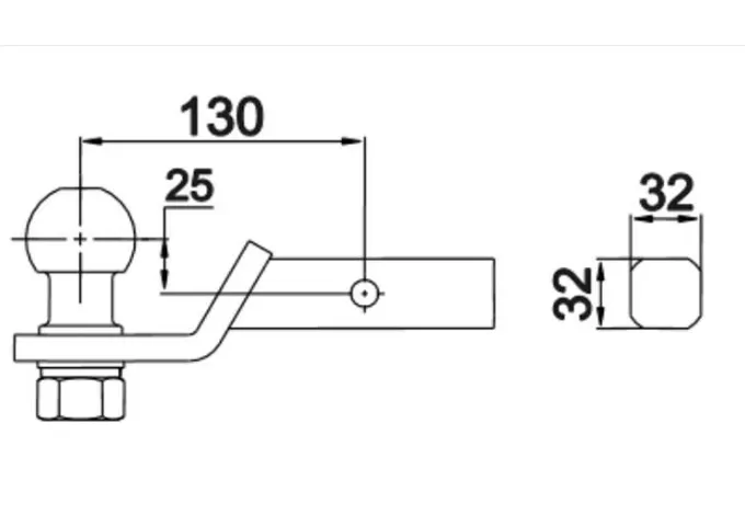 XIMPLIO Adapter verlenging haakverlenging voor flensbal trekhaak AHK met ABE (75 mm