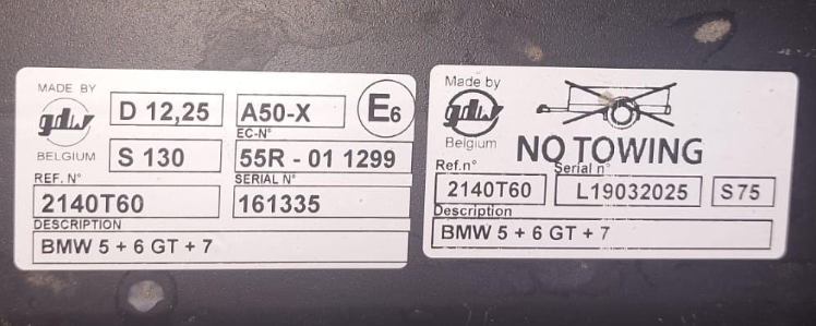 Trekhaak Kogel GDW Losse afneembare kogel T60 model