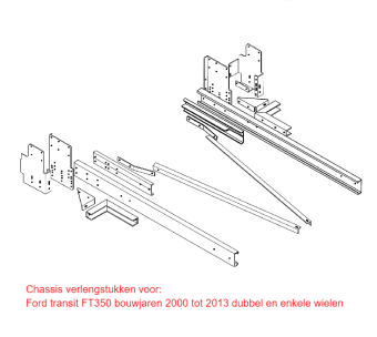 Frame verlenging chassis trekhaak Ford transit Ft150 2000 tot 2013