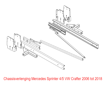 Frame verlenging chassis Mercedes Sprinter 4/5 volkswagen crafter 2006 tot 2018