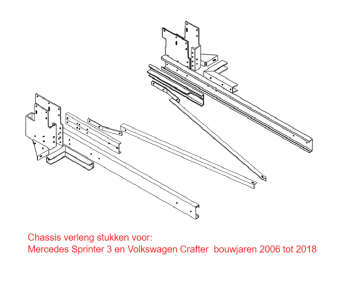 Frame verlenging chassis Mercedes Sprinter 3 volkswagen crafter 2006 tot 2018