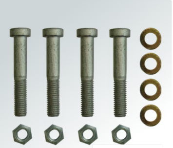 Bouten en moerenset voor wisselplaat 4-gaats flenskogel 60mm lengte