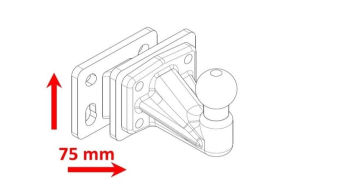 trekhaak flens kogel verleng stuk adapter