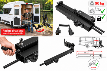 Wegdraaibare Fietsendrager Bus camper TurnSwing Pro - Towbo Bars rechts draaiend