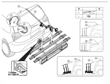 Trekhaak steek koppeling weg klapbaar voor fietsendrager
