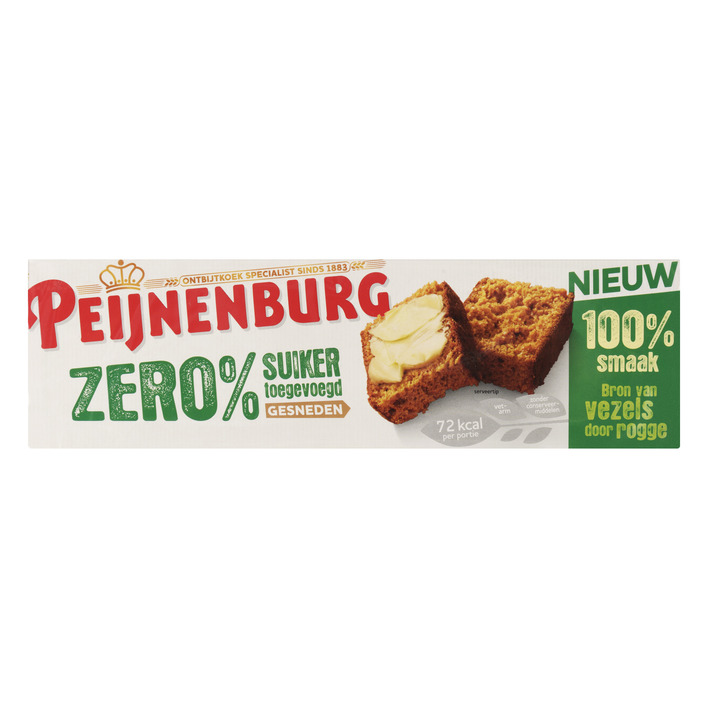 Peijnenburg Zero% Suiker Ontbijtkoek  Gesneden (475 gr.)