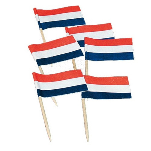 Cocktailprikkers met Nederlandse Vlag (50 stuks)